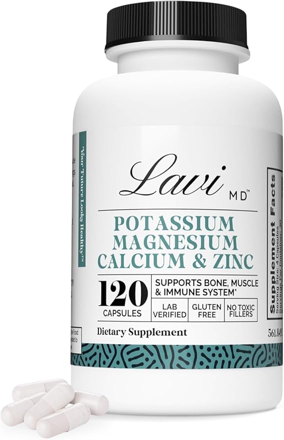 Potassium Magnesium Zinc Calcium Supplement, 120 Capsules