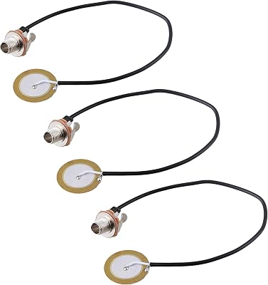 Bstiany Piezo Transducer Pickup 0.25inch Jack Mic Contact for Acoustic Guitar Pack of 3