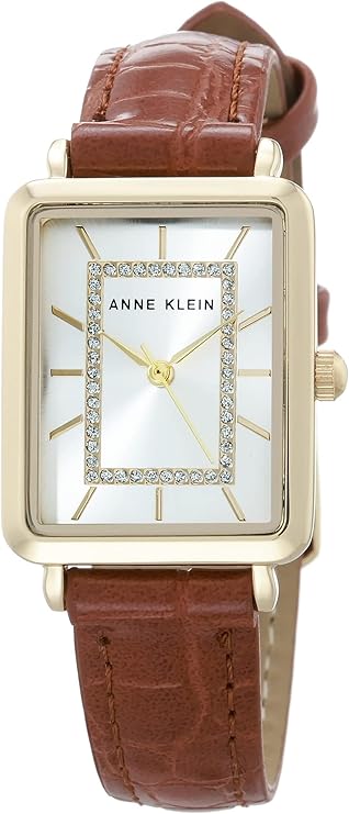 Anne Klein Women's Glitter Accented Croco-Grain Strap Watch