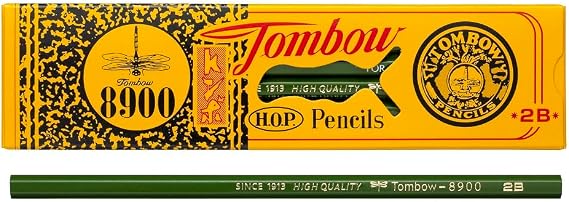 TOMBOW 51532 8900 Drawing Pencils, 2B, 12-Pack, Long Lasting Graphite Writing Pencils