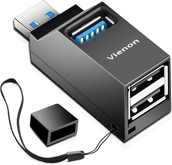 VIENON 3-Port USB Adapter, USB Hub 3.0, USB-A Splitter 1 to 3 for Keyborad, Mobile Hard Disk, U Disk, Camera, Mouse etc
