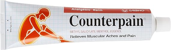 Counterpain Warm Balm for Temporary Relief of Minor Muscular Aches and Pain, Methyl Salicylate, Levomenthol, Eugenol, Made in Indonesia