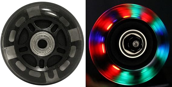 LED Inline Wheels 76mm 82a Skate Light UP 8-Pack w/ABEC 9 Bearings