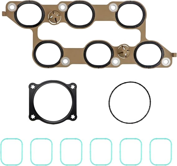 Lower Upper Intake Manifold Gasket Set, Replace#MS972401 MS19932 | Compatible With Jeep 2000-2001 Cherokee 4.0L 2000-2004 Grand Cherokee 4.0L 2000-2006 Wrangler TJ 4.0L
