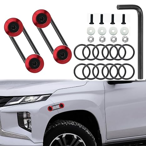 12Pcs Car Bumper Quick Release Kit ,Front and Rear Bumper Clips,Ultimate Fastening Solution for Quick Bumper Release. for Front and Rear BumpersTrunksFendersHatchesHoods (red)
