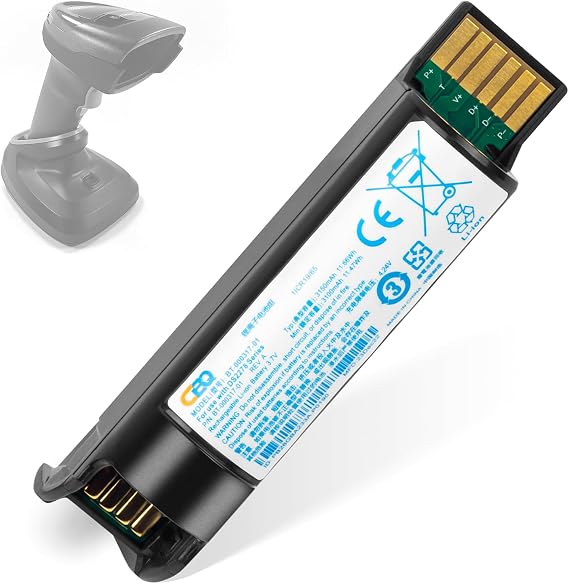 CBQ BT-000317-01 Replacement Battery for Zebra DS22 DS2278 DS2208 DS2278SR DS2278-HC Handheld Scanner Barcode Lithium-Ion Battery BTRY-DS22EAB0E-00