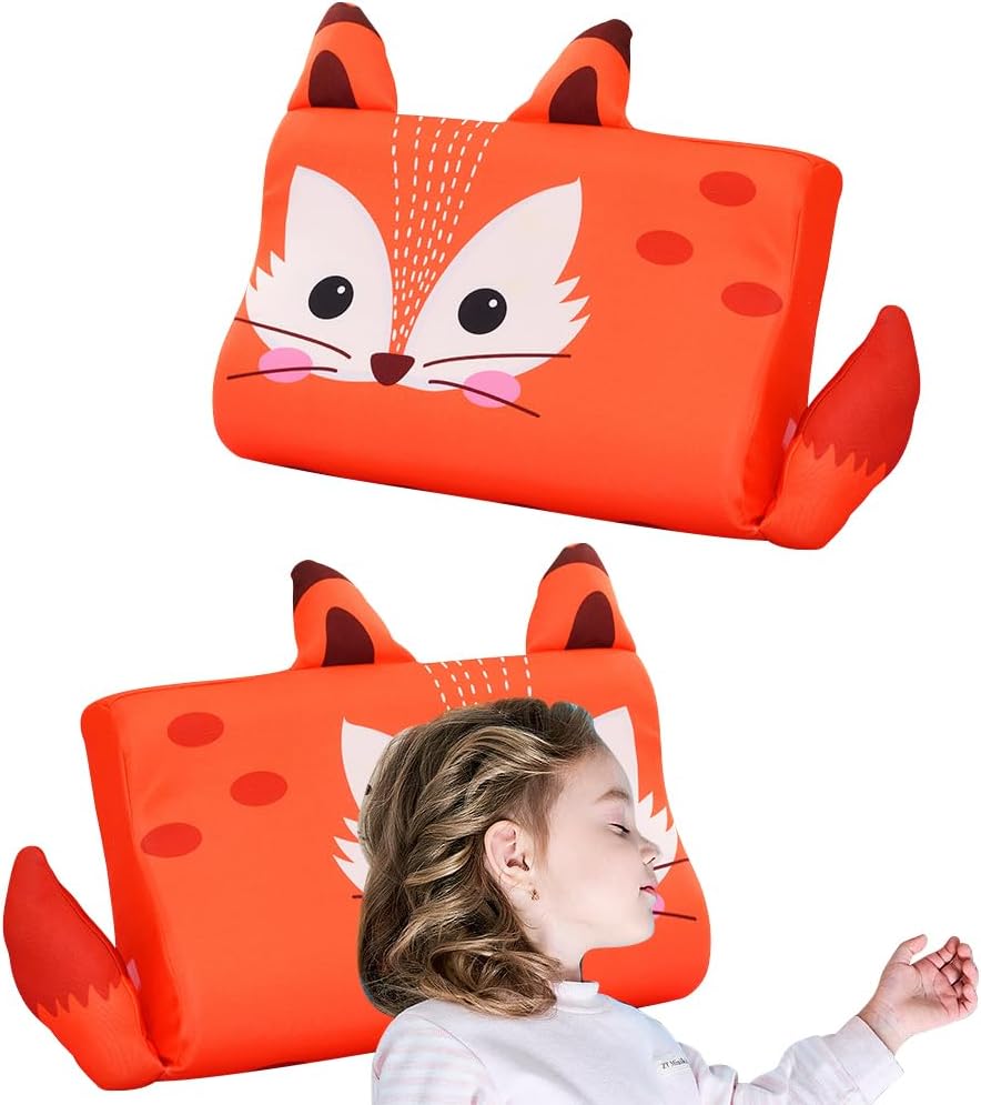 Schlummerkids Cushion Calmly Children's Pillow Breathable Calmly Children's Pillow Snooze Kids Quiet Pillow for Children Ergonomic Snooze Pillow Children for Better and Healthier Sleep (Fox