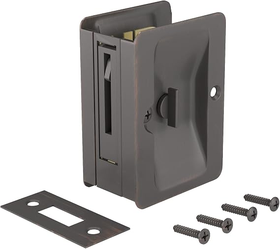 Richelieu | Onward Privacy Pocket Door Pull, Rectangular, Oil-Rubbed Bronze
