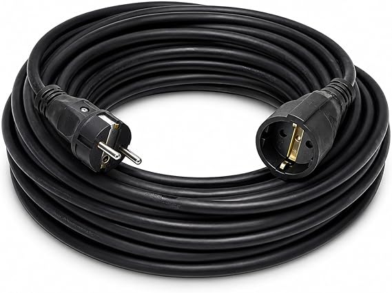 3x2.5mm TTR Grounded Black Rubber Mobile Extension Cable (20 METERS)