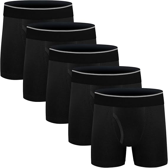 Boys Boxer Briefs,Cotton Underwear Breathable Mesh Performance Sport Big Boy Boxer Briefs with Fly 5/10 Pack