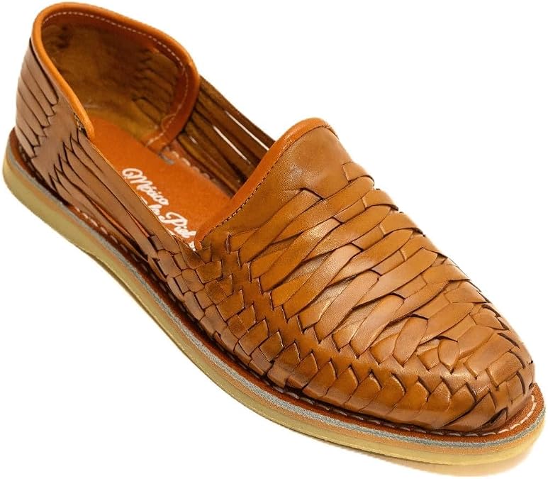 Mexico en la Piel Leather Shoes for Mens, Pull on Comfortable Loafers