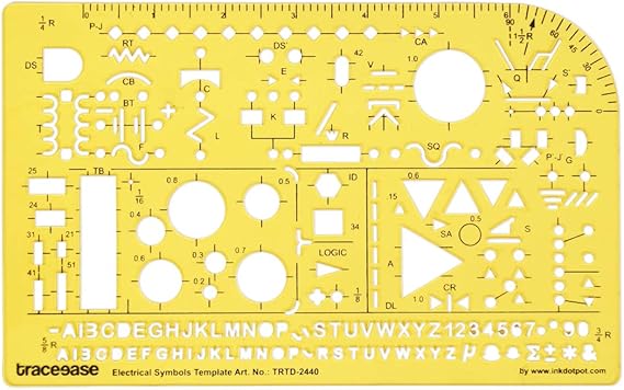 Traceease Electrical Drafting Electrical Symbols Template Drawing Stencil,Designing Template Measuring Ruler