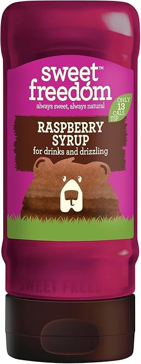 Sweet Freedom Raspberry Syrup 350 g (Pack of 1) | Naturally Sweetened with Fruit, Vegan, for Coffee, Baking and Pancakes, Only 13 Calories per Teaspoon