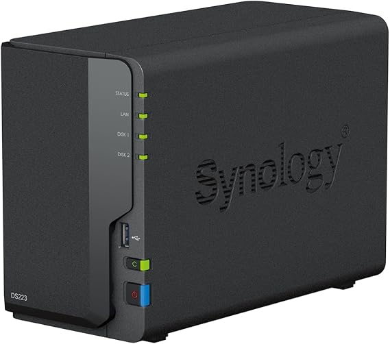 Synology DS223 Diskstation NAS (Realtek RTD1619B Quad-Core 2GB Ram 1xRJ-45 1GbE LAN-Port)