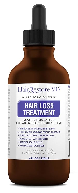 DHT Blocker Oil - Cayenne Hair Treatment Serum for Hair Regrowth, Promotes Growth and Stops Thinning or Balding