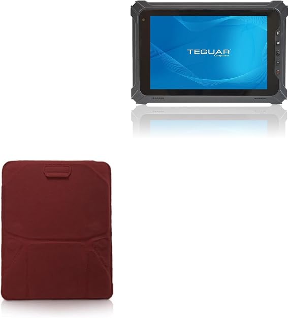 BoxWave Case Compatible with Teguar TRT-4680-08 - Velvet Pouch Stand, Velour Slip Sleeve Built-in Foldable Kickstand - Burgundy