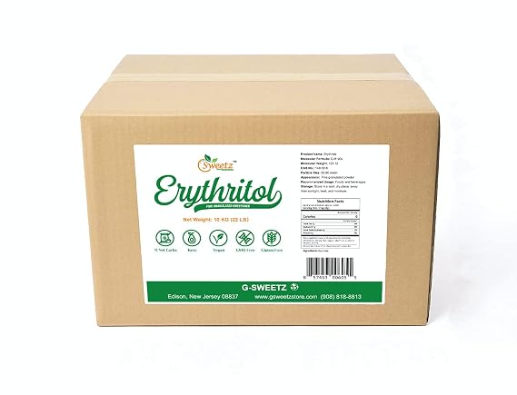 Erythritol All Purpose Sweetener; Total Servings 1250; Zero Calorie Sweetener, Sugar-Free Substitute for Baking, Smoothies, Coffee; Low Carb Keto Diet Friendly Food | 10-KG (22-LB)