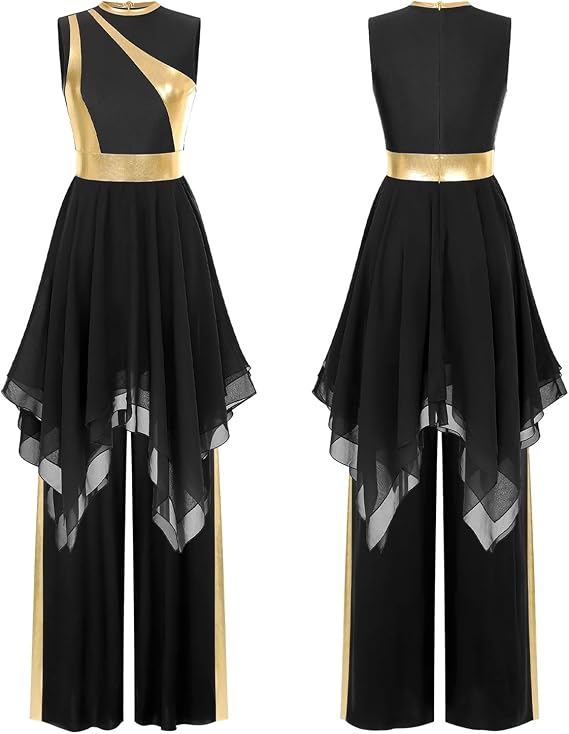 Women Elegant Classical Modern Contemporary Lyrical Dance Practice Mesh Tops Dress Pants Suit Ballet for Women