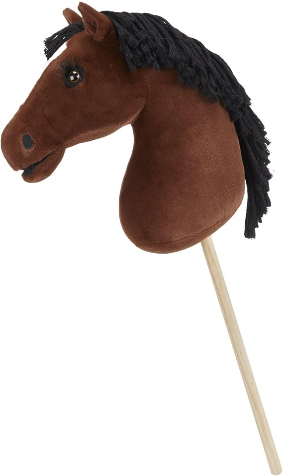 Lemieux Hobby Horse Chancer - Racing Bay Thoroughbred - Realistic Head - Perfect for Kids