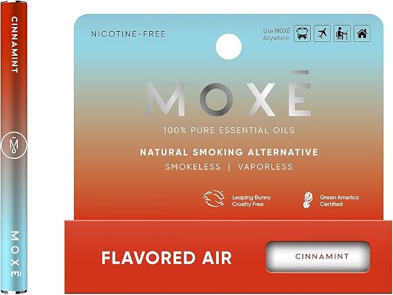 MOXE Natural Cinnamint Smokeless Inhaler, Non-Electric Craving Relief, 1 PK | Long-Lasting Aromatherapy Flavored Air Oral Fixation Support, On-the-Go Craving Relief, Cooling Sensation, No Batteries