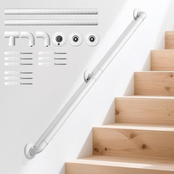 1.3 m Anti-Slip Stair Rail – ABS & 304 Stainless Steel, Safe & Comfortable Stair Support for Elderly, Kids & Disabled, Bannister Rail for Stairs
