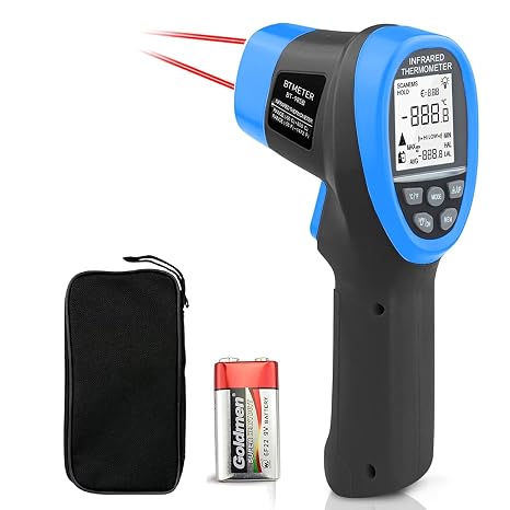 BTMETER BT-985B Laser Temp Gun Pyrometer,58~2480F(-50~1360C) High Temperature Meter, 16:1 Distance Spot Ratio Industrial Infrared Thermometer Tester for Furnace, Smelting (NOT for Human Temp)