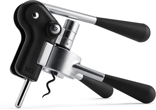 HOST Lever Corkscrew, Soft Touch Handles, 3 Blade Foil Cutter
