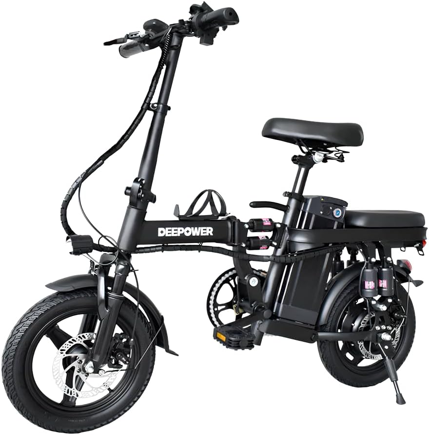deepower folding electric bicycle electric cycles 48v 101317.530ah removable battery 250w motor double disc brakes ebike for adults