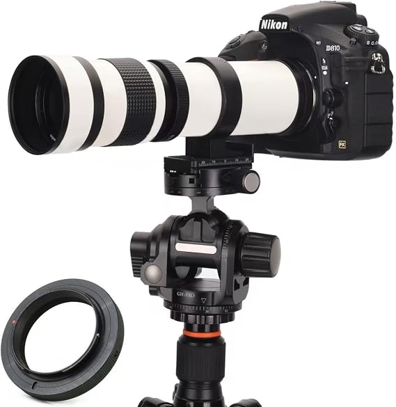 JINTU 420800mm F/8.3F16 Super Telephoto Zoom Manual Focus Lens, Universal T2 Thread Mount, Compatible with Canon Sony Nikon Fuji Pentax DSLR & Mirrorless Cameras (Adapter Sold Separately)