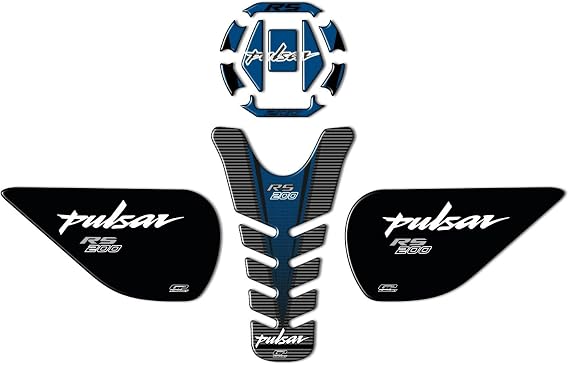 GP Kompozit Tank Pad Set Blue Compatible for Bajaj Pulsar RS200 2015-2020