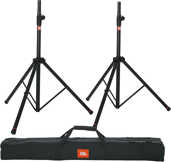 JBL Bags Standard Speaker Stand Set with Adjustable Height and Dual Diameter Pole, Includes (2) Speaker Stands and Carry Bag (JBLSPKSTMASET)