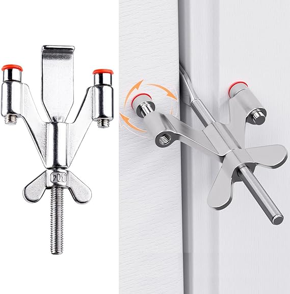 Portable Door Lock Home Security Hotel Door Locks (Silver Wing)