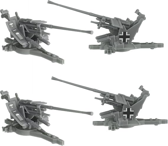 BMC WW2 German Flak 37 Artillery - 4pc 1:32 Accessories for Plastic Army Men