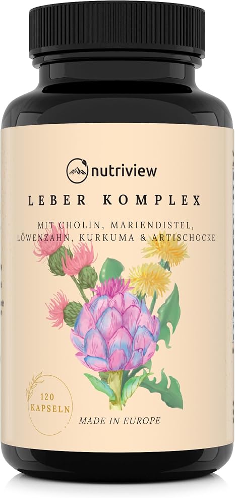 Milk Thistle Artichoke Dandelion Liver Complex with Turmeric Gentian & Choline - 120 Capsules - High Dose with 80% Silymarin & 5% Cynarine - No Additives - Vegan - Bitter Substances