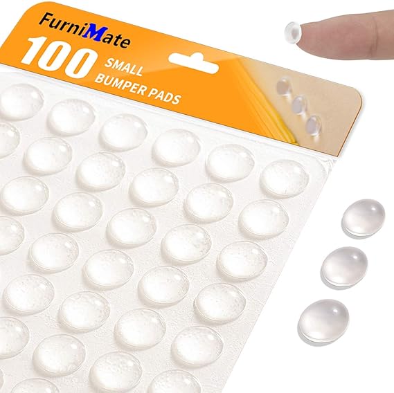 Clear Cabinet Door Drawer Bumpers Pads 100PCS 8.5 x 2.5mm Small Rubber Bumper Pads Sound Dampening for Cabinet Doors Drawers Picture Frames Laptop