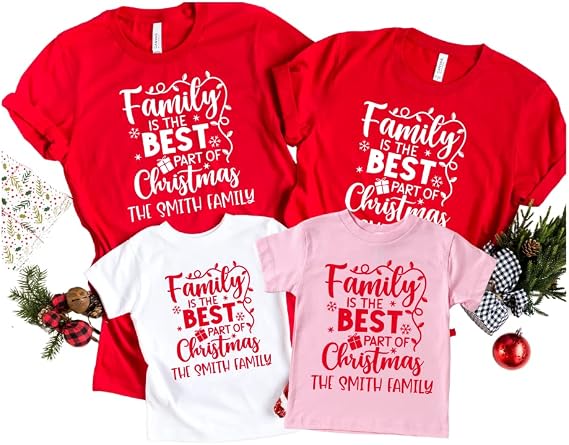 Family is The Personalized Matching Family Christmas Shirts for Holiday Pictures, Family Christmas Pjs Matching Sets, Christmas Shirts For Family, Mom, Dad, Kids, Baby and Whole Family. TREE1