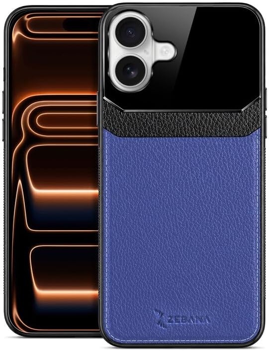 Case Compatible with Zebana Apple iPhone 17 Zebana Lens Leather Case Navy Blue