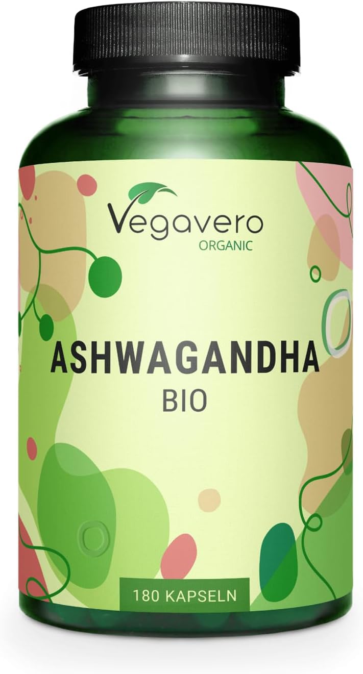 Ashwagandha Organic | High Dose: 2010 mg per Day | Original Sleep Berry from India | Withanolide | 180 Capsules | Laboratory Tested | Vegan - No Additives | German Production Vegavero