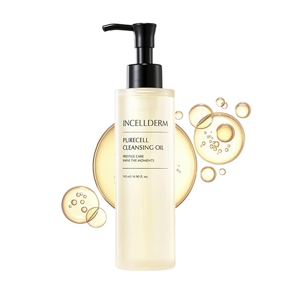 Riman Incellderm Purecell Cleansing Oil | 4.9 fl oz | Makeup Remover | Plant-based, hydrating formula. Gentle on all skin types, including sensitive. Removes makeup without stripping moisture