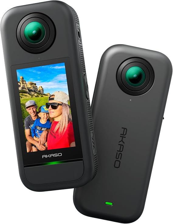 AKASO 360 Action Camera - 5.7K 360 Video with 1/2" 48MP Sensors, 72MP 360 Photo, 360-SuperSmooth, Invisible Selfie Stick Effect, 360 Horizon Lock, AI Tracking Standard Combo