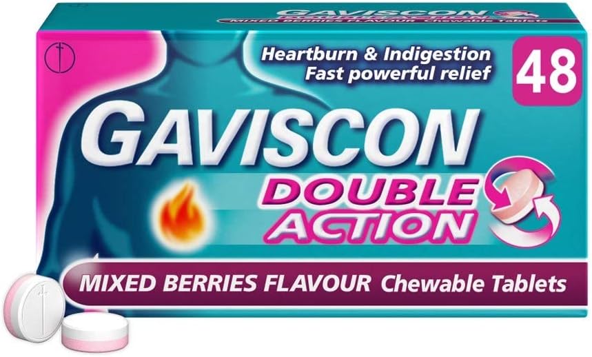 Gaviscon Double Action Tabs Heartburn Indigestion Mixed Berry 48s