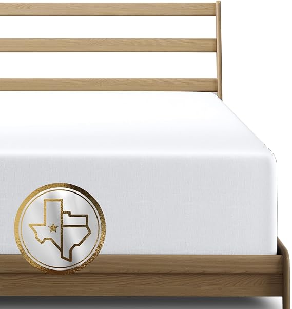 TEXAS LINEN CO. 100% Egyptian Cotton King Size Fitted Sheets Only - Luxury 1000 Series High Thread Count King Fitted Sheet (1 PC, White), 22" Deep Pocket Elasticized - Lonestar Lovin' Collection