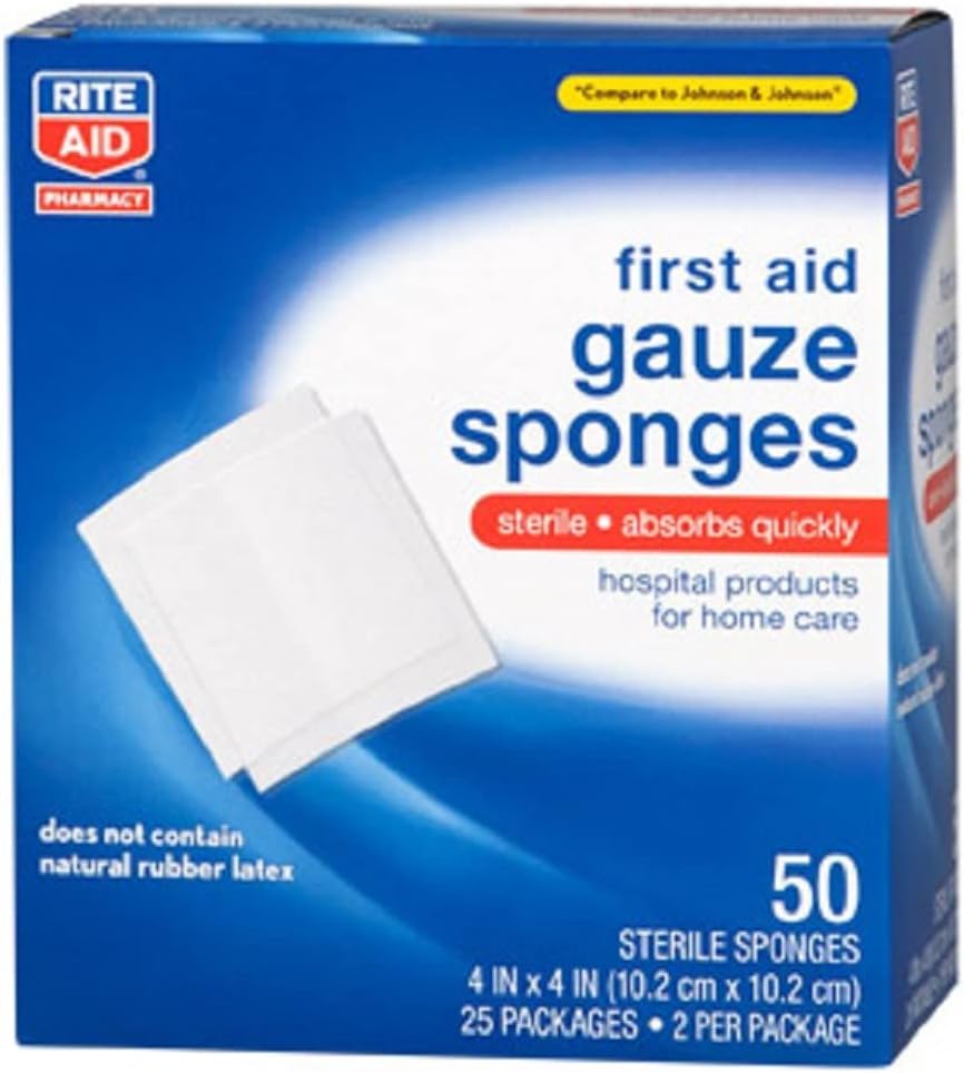 Rite Aid, First Aid Gauze Sponges, 50 Count