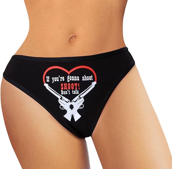 Don T Talk Shoot Cute & Sexy Hipster Bikini Women's Funny Undies, Underwear Novelty Design Panties Briefs, Lingerie