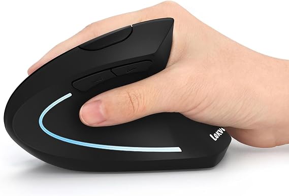 Lekvey Ergonomic Mouse, Rechargeable Vertical Wireless Mouse, Comfort Grip | Long Battery Life, USB-C Charging, Quiet Click, Carpal Tunnel Support, 2.4G Wireless, 3DPI 800/1200/1600, for Laptop, Mac, PC