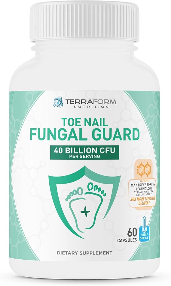 TerraForm Nutrition Toenail Fungal Guard - Probiotic Fungus Inhibitor - 60 Capsules