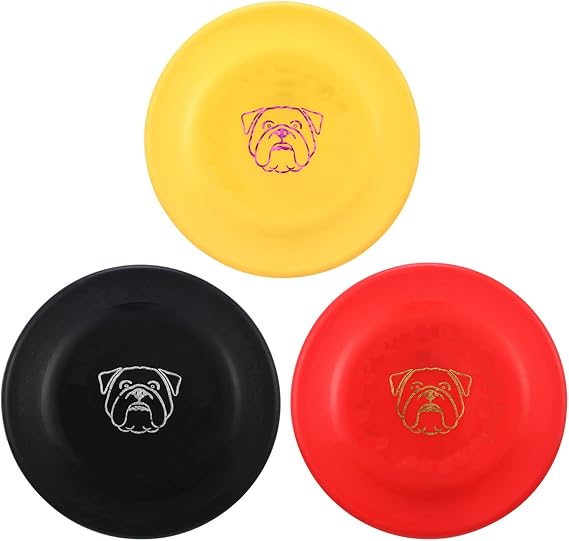XIGOU Dog Flying Disc, 3 Pcs Competition Dog Flyer Toy, Soft Indestructible Rubber Lightweight Flying Discs Toy for Dogs - Floats On Water, Gentle On Teeth and Gums