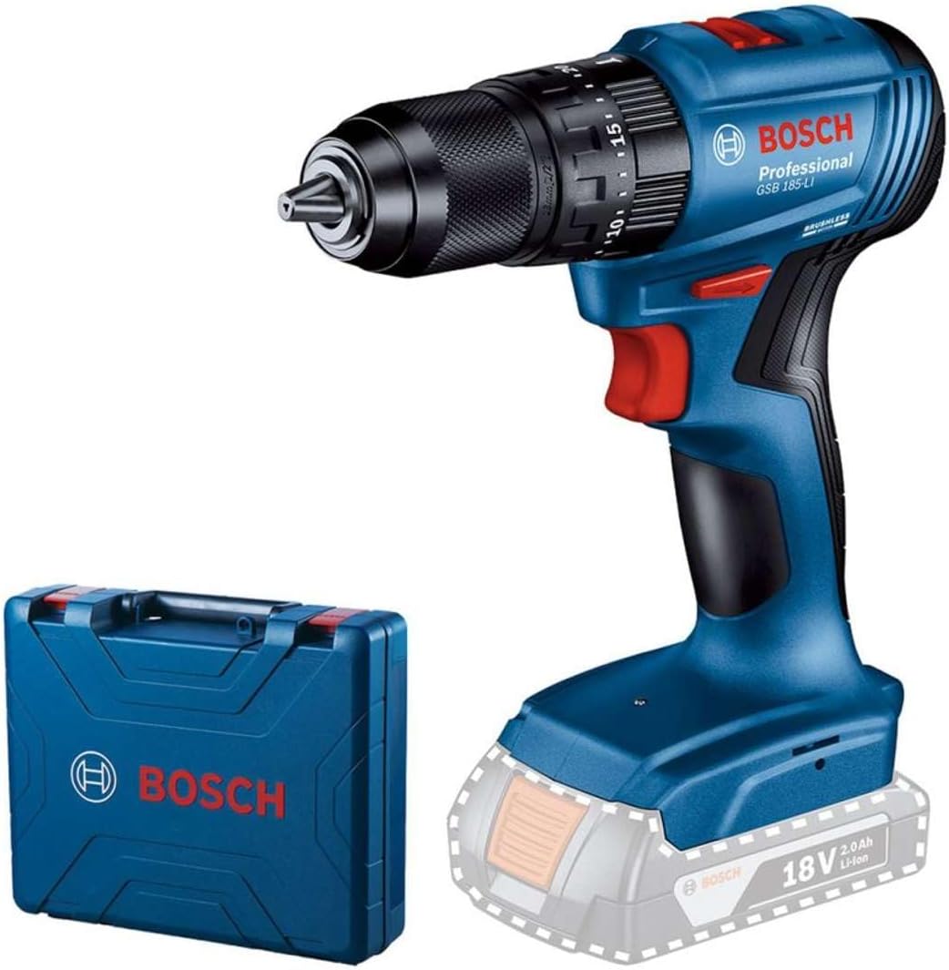 Bosch Professional GSB 185-LI Cordless Impact Drilling Screwing Machine 18 Volt, SOLO, SoftHard Torque: 2150 Nm; Plastic Bag, Battery and Charger Not Included