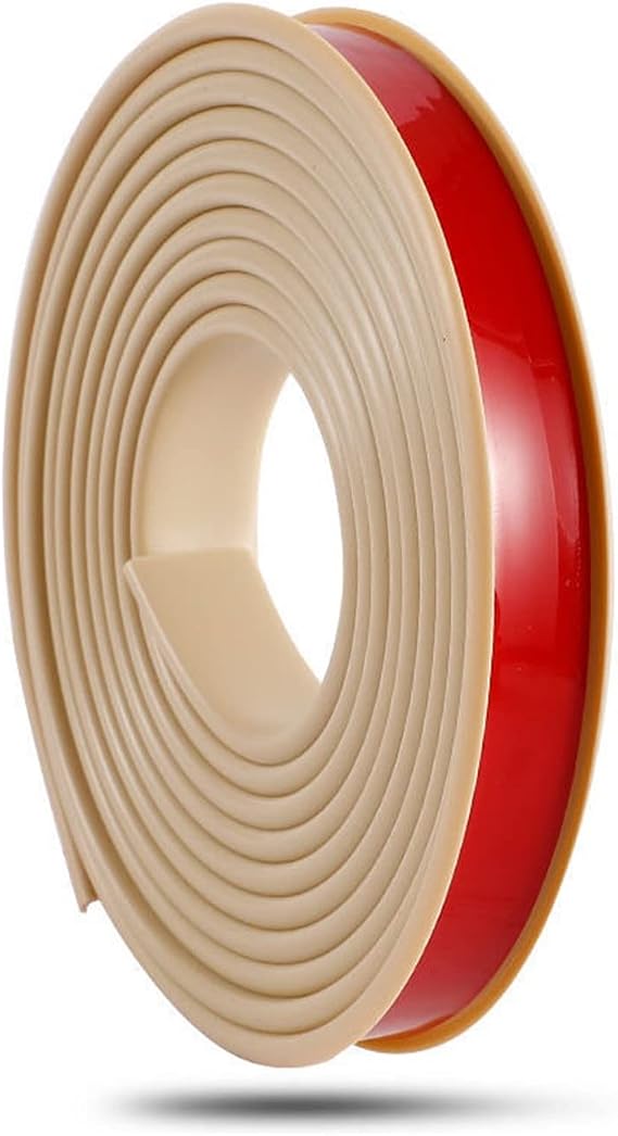 Edge Banding, Furniture Edge Banding Self Adhesive TPE Flexible Edge Protector Tape Edge Guards Edging Trim for Table Cabinet Furniture Restoration(Beige,16mm)