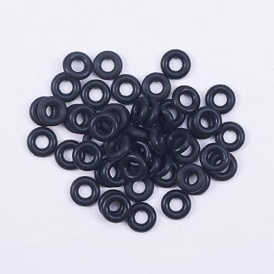 Othmro 50pcs Nitrile Rubber O-Rings, 2mm Wire Dia 7mm OD Metric Sealing Nitrile NBR Rubber Washers for Oil or Air Sealing, Professional Plumbing, Car Repair, Air or Gas Connections Black